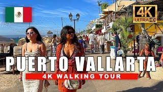  Puerto Vallarta Beach Walk, México 4K Walking Tour 2024 Sunset and Night Walk | 4K HDR 60fps