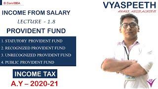 1.8 Income From Salary  Provident Fund  AY 2020 -21| Contribution to RPF | Interest on RPF|B.Com|BBA