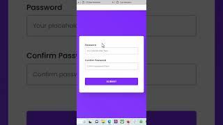 Confirm Password Validation Using HTML,CSS and  JavaScript