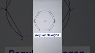 easy way of constructing Regular Hexagon #youtube #viral #geometry #trending #short