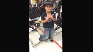 Funny kid dancing in public when his jam comes on