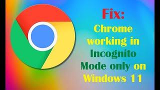 Fix: Chrome working in Incognito Mode only on Windows 11