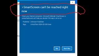 smartscreen can't be reached right now windows 10 | disable smartscreen | #tutorial #pc