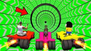 SHINCHAN AND FRANKLIN TRIED LONGEST SPEED BOOSTER TUBE TUNNEL PARKOUR CHALLENGE GTA 5