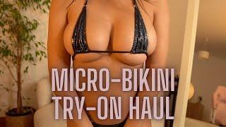 Micro Bikini Try-On Haul [4K] Bikini Review