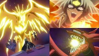 YOUR MONSTER'S NOTHING!! Marik uses The Winged Dragon of Ra PHOENIX MODE to stop SLIFER in YUGIOH!