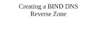 Creating a BIND DNS Reverse Zone