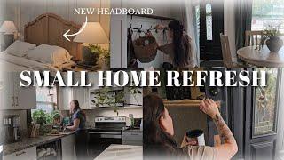 Home refresh on a budget! Budget friendly home updates ! New headboard and home projects.