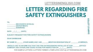 How To Write Letter for Inspection of Fire Safety Extinguishers | Letters in English