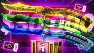 50 Butterfly Knife Case Battle Pays $30,000! | KeyDrop Case Opening