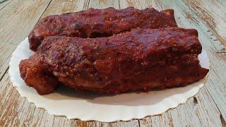 Man Preparing Delicious Meat with Jam