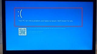 Windows Failed, Your PC ran Into a problem and needs to restart, Error Starting, Lenovo Ideapad