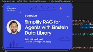 codeLive: Simplify RAG for Agents with Einstein Data Library