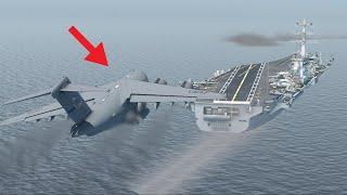 C-17 Emergency Landing On Aircraft Carrier Gone Wrong | X-Plane 11