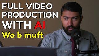 How to make a complete video with AI from script, voice over, and graphics with AI for free in URDU