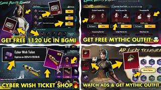 ₹0 Uc Get Free Mythic Outfits In Bgmi | Cyber Wish Ticket Shop | Get Free 1120 Uc In Bgmi