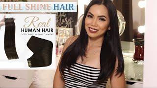 FULL SHINE HAIR CLIP INS HAIR EXTENSIONS APPLICATION/REVIEW | AFFORDABLE HAIR EXTENSIONS