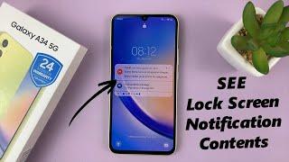 How To See Notification Contents On Lock Screen Of Samsung Galaxy A34 5G