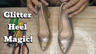 Transform Old Heels: Glitter & Color Makeover for Stunning Shoes!