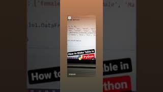 How To Make Table Like Excel in Python | Code With HJ