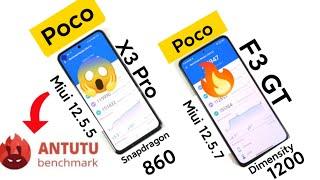 Poco F3 GT vs Poco X3 Pro Antutu Test After Miui 12.5 Update Snapdragon 860 vs Dimensity 1200 