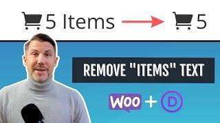 Remove "Items" Text Beside The WooCommerce Cart In Divi Menus