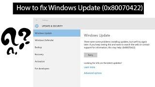 How to Fix | Can't Update Windows (0x80070424)