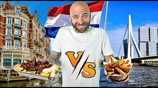 Who Has The Best Fries In The Netherlands?! Amsterdam vs Rotterdam Dutch Fries!!