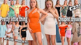 Cheapest dresses on Pretty Little Thing | under £10 | worthless see through dresses?!