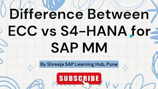 Difference between ECC and SAP S4 HANA | SAP MM | SAP ECC vs SAP S/4 HANA | Best SAP Courses in Pune