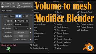 Blender , модификатор Volume to mesh со всеми настройками