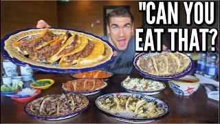 HUGE MEXICAN STREET TACO CHALLENGE | Authentic Mexican Food |  Man Vs Food