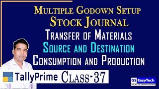 Tally Prime Class 37 Multiple Godown and Stock Journal Transfer and Consumption Production entry