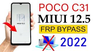 POCO C31 (MIUI 12.5) Bypass Google Account Lock (Without PC)