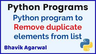 Python program to remove duplicate elements from list | #shorts