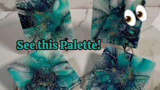 447. Blooming Coasters, DIY Coasters that all Sell, Acrylic Painting Tutorial, Fluid Art, Palette