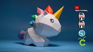How to make 3D papercraft with Cricut | DIY Unicorn Cute Paper Craft | SVG file Cricut, Cameo 4