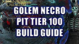 S4 Golem Summon Necro PIT TIER 100 BUILD GUIDE | Diablo 4 Season 4 Minion Necromancer Build #skulm