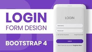 Bootstrap 4 Login form HTML CSS |Simple Bootstrap Login Form