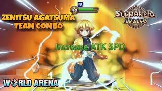 Wind Zenitsu Agatsuma Team Combo in World Arena - Summoners War