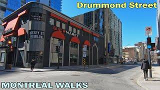 Downtown Montreal Spring Walk - Drummond Street - City Walking Tour 2021