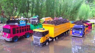 Mobil Truk Tronton Panjang Bongkar Mobil Mobilan Bulldozer Truk Molen Tayo Pesawat Damkar Dump Truck