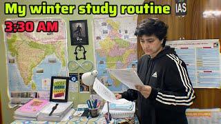 MY 12 hrs winter study routine vlog for UPSC PRE 2025*A DAY IN LIFE OF A UPSC ASPIRANT*3:30 AM STUDY