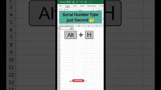 Serial Number in excel shortcut || Automatic serial Number in Excel