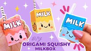 DIY Origami Squishy Milk Box || DIY Handmade Paper Squishy Toy || Squishy Toy Without Glue And Tape