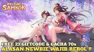 Alasan Kenapa Newbie Wajib Reroll‼️Klaim 23 Redeem Code Mythic Samkok