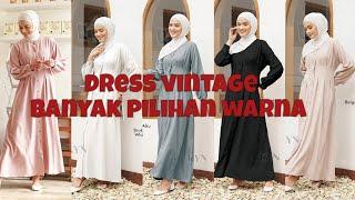 Dress Vintage Korean Style | Gamis | Outfit Wanita | Baju Lebaran