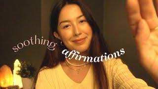 asmr affirmations for self worth w/ face touching and hand movements