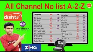 Dish tv new Channel lisi no | Videocon d2h new Channel No List | Zing Channel list 2021