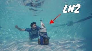 Opening a Bottle of Liquid Nitrogen Under Water!